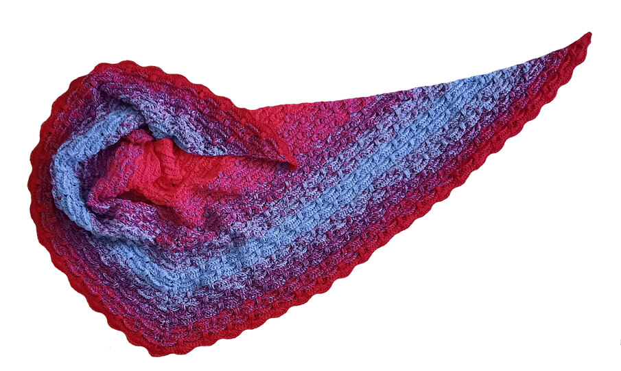 Häkelanleitung flaches dichtes Tuch Violetta