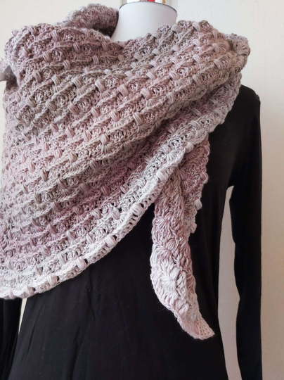 Häkelanleitung flaches dichtes Tuch Violetta