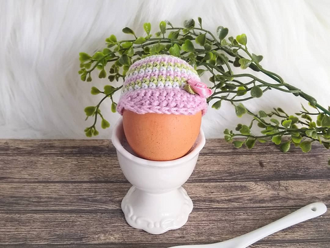 Häkelanleitung Eierdeko Schildmütze