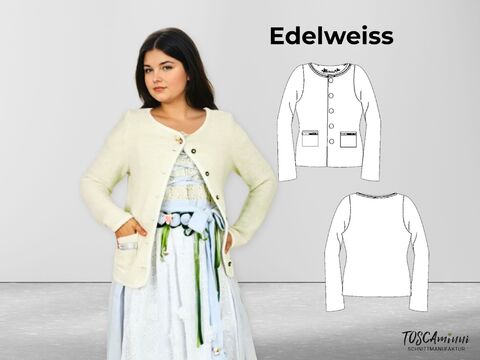 Trachtenjacke Edelweiss Gr. 34-54 Schnittmuster und Nähanleitung