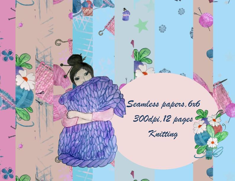 Seamless digital paper Knitting