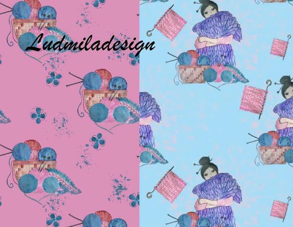 Seamless digital paper Knitting
