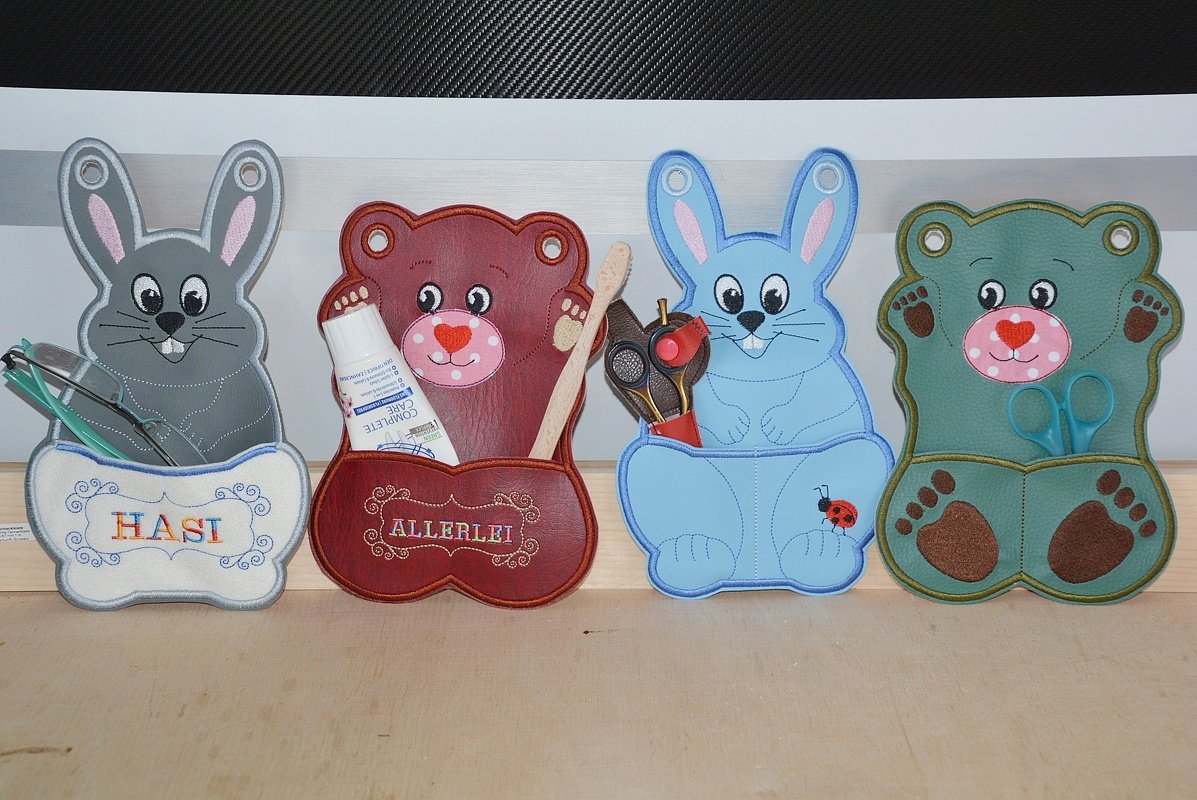 ITH Stickdateien-Set Utensilo HaseBaer für den 16 x 26 Rahmen