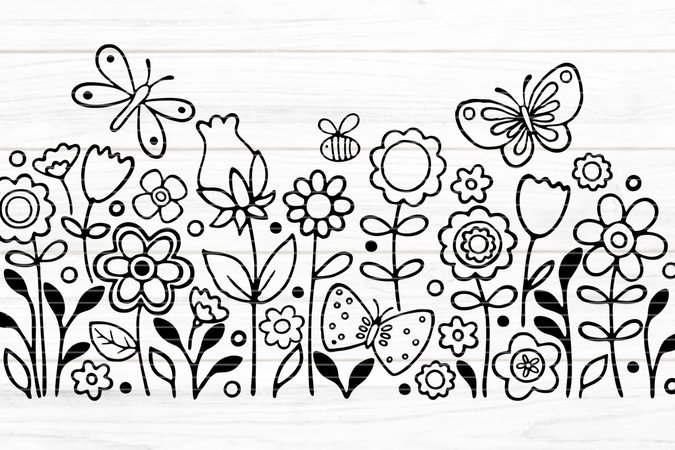 Plotterdatei SVG DXF Blumen Paradies