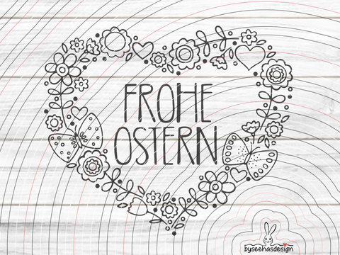 Ostern Blumenherz Plotterdatei SVG DXF