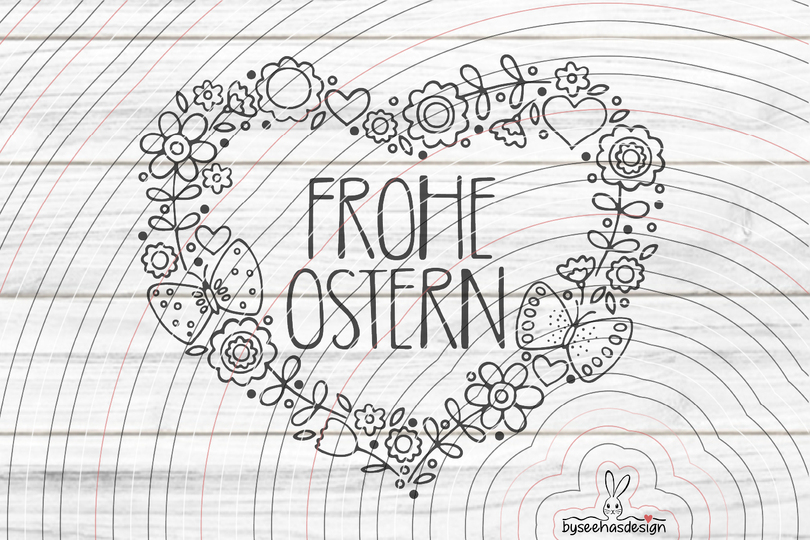 Ostern Blumenherz Plotterdatei SVG DXF