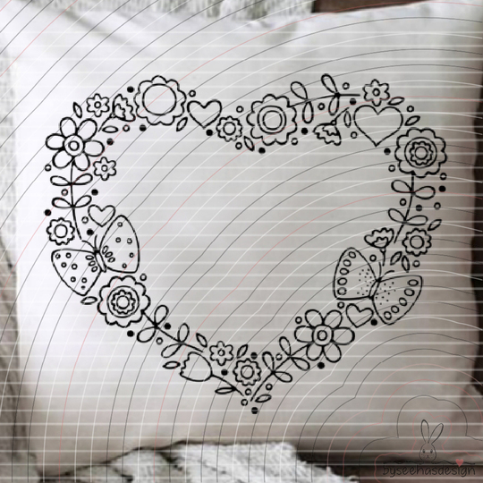 Ostern Blumenherz Plotterdatei SVG DXF