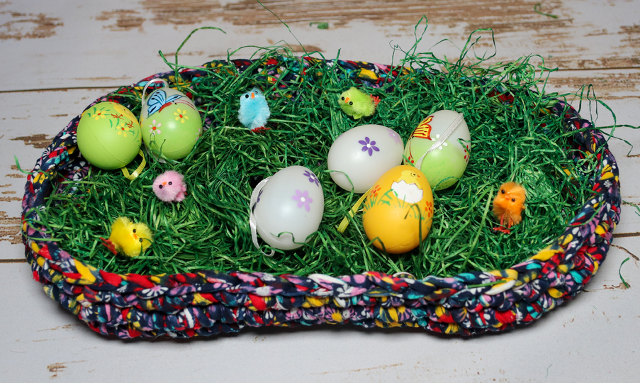 Osterkörbchen rund und oval Häkelanleitung
