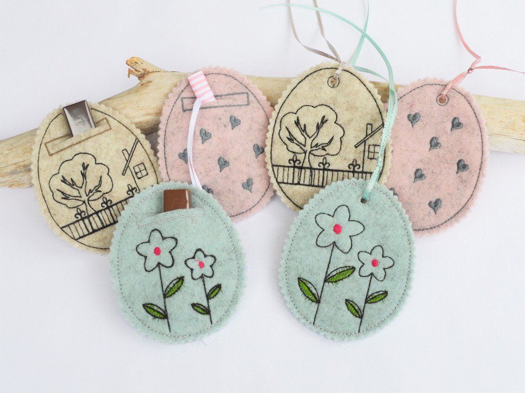 Stickdatei ITH Osterei Ostern Wunscherfüller Anhänger - Bild 9