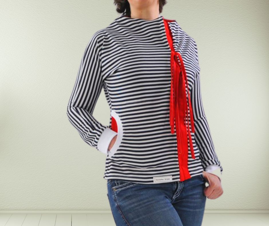 Fledermausshirt Jule Gr. 34-46 mit Kelchkragen - Schnittmuster