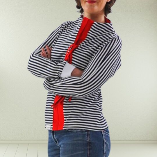 Fledermausshirt Jule Gr. 34-46 mit Kelchkragen - Schnittmuster