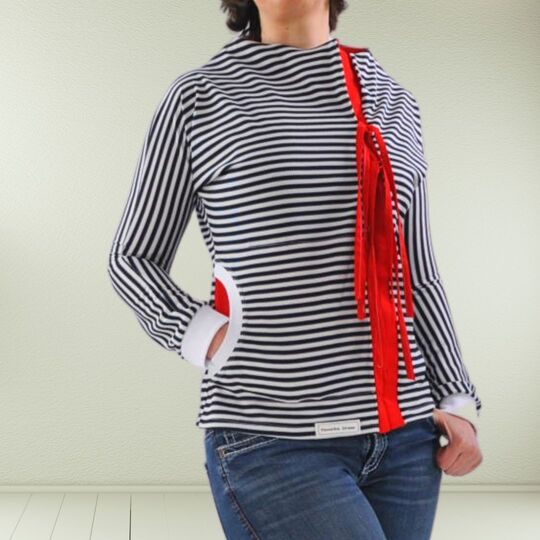 Fledermausshirt Jule Gr. 34-46 mit Kelchkragen - Schnittmuster