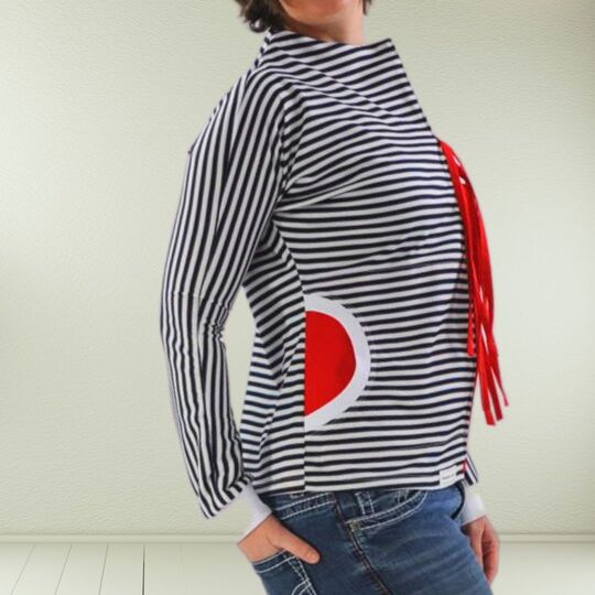 Fledermausshirt Jule Gr. 34-46 mit Kelchkragen - Schnittmuster