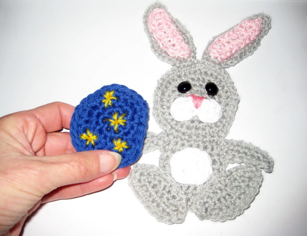 Easter bunny crochet pattern applique - Image 4