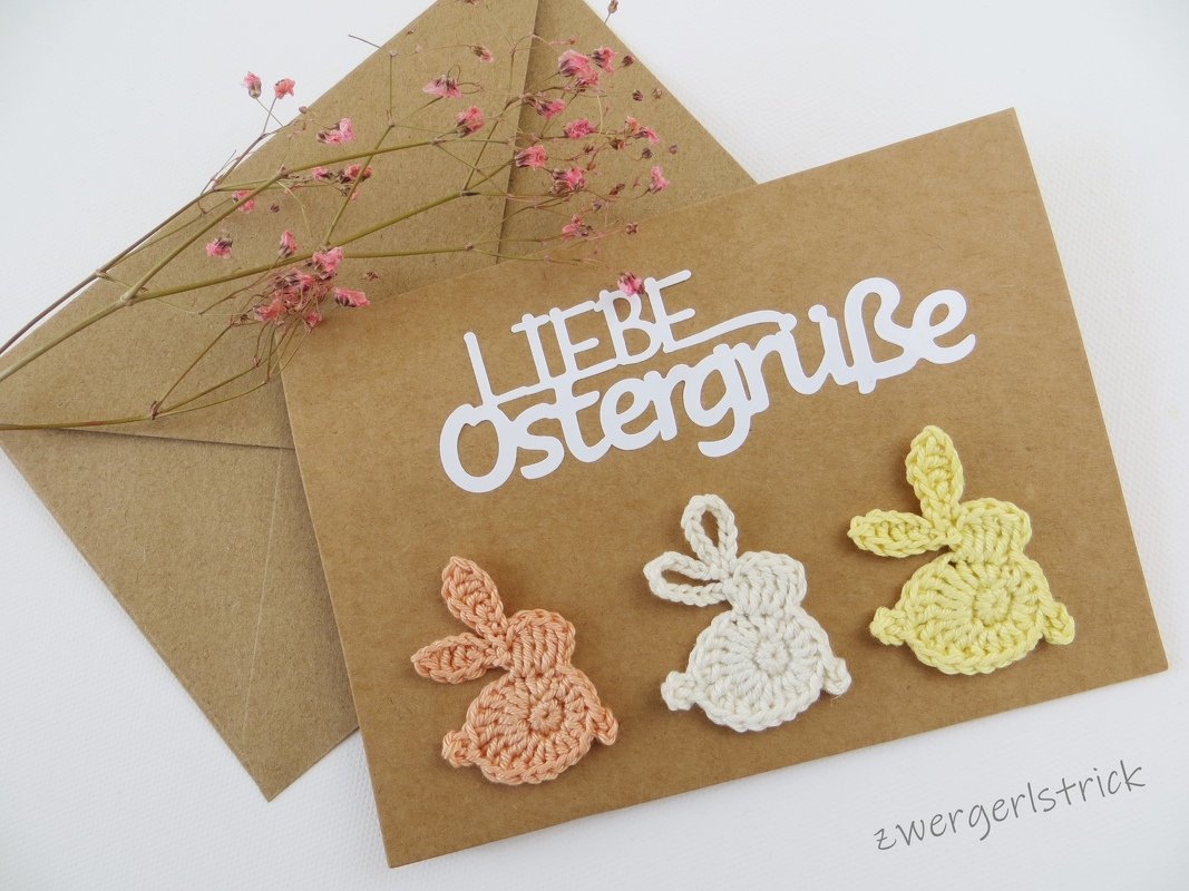 Häkelanleitung Mini-Häschen - Anhänger / Kartengestaltung / Applikation - Bild 3