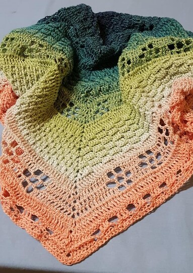 Anleitung Leilani "Blume des Himmels" flaches Dreieckstuch