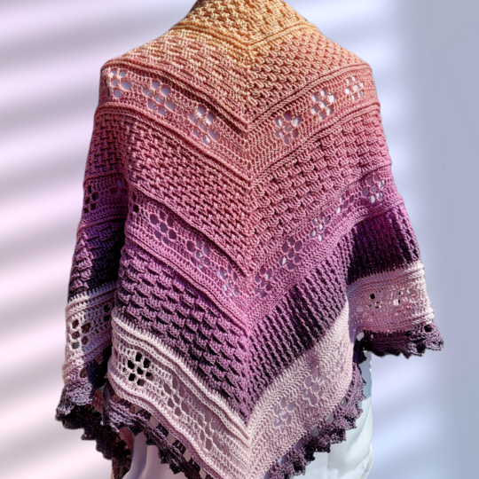 Anleitung Leilani "Blume des Himmels" flaches Dreieckstuch