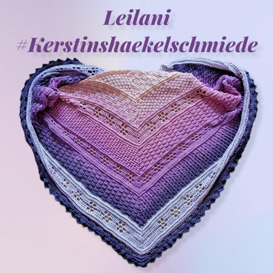 Anleitung Leilani "Blume des Himmels" flaches Dreieckstuch