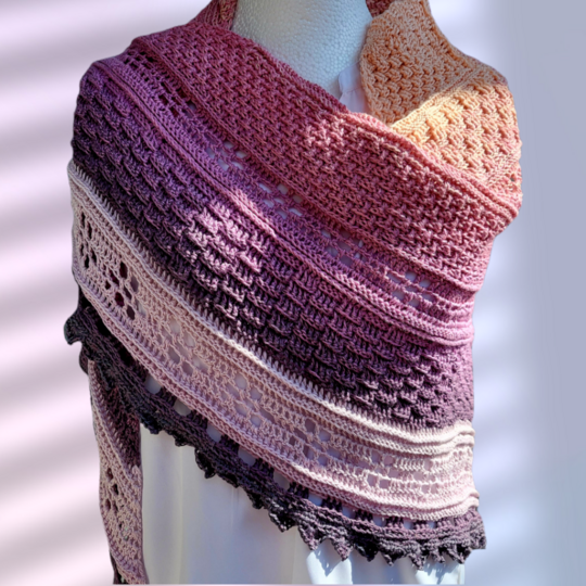 Anleitung Leilani "Blume des Himmels" flaches Dreieckstuch