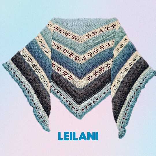 Anleitung Leilani "Blume des Himmels" flaches Dreieckstuch