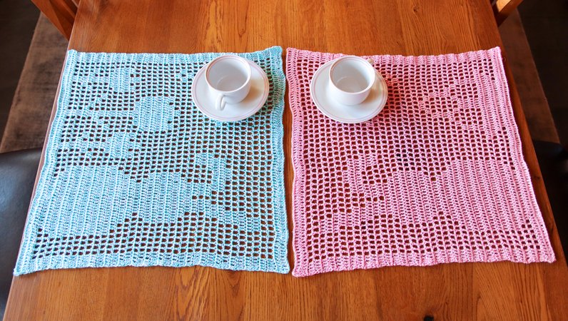 Doily Osterfreuden Easter table mat crochet pattern