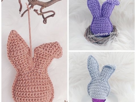 Häkelanleitung Hasenanhänger oder Eierwärmer "Schlappohr"