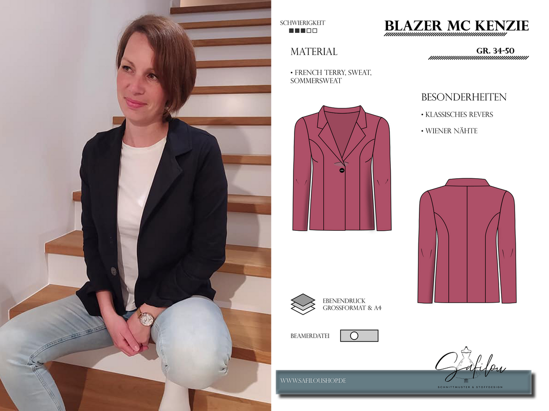 MC Kenzie Blazer Schnittmuster – Eleganz &amp; Vielseitigkeit in Größen 34-50 |