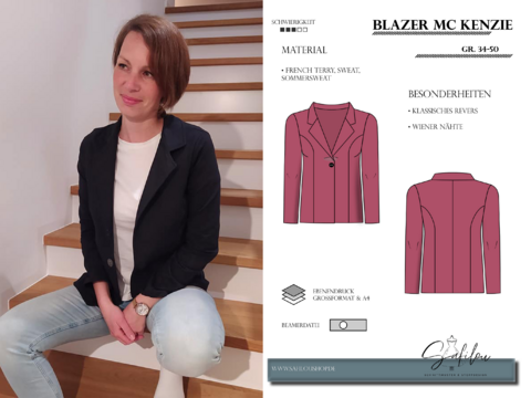 MC Kenzie Blazer Schnittmuster – Eleganz & Vielseitigkeit in Größen 34-50 |