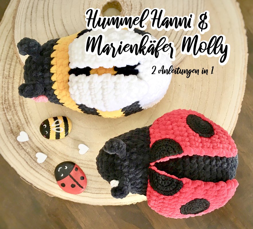 Kombi-Häkelanleitung von Hummel Hanni &amp; Marienkäfer Molly