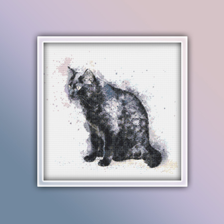 Pet Cross Stitch Pattern: Crazy Cat Lady Black and White Cat Cat Lover Wall art decoration...Instant Digital Download PDF Animal