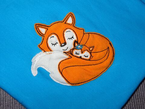 Mama mit Baby Fuchs Doodle Stickdatei