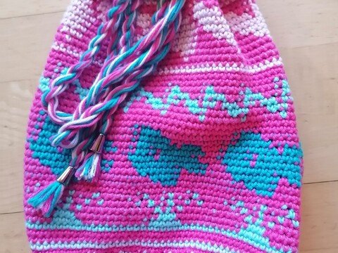 Häkelanleitung Kinderrucksack „Larina“ – Sommerlicher Tapestry-Rucksack