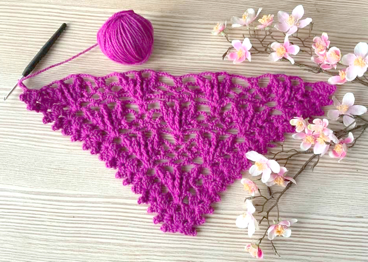 Dreieckstuchmuster "Frühlingstuch KROKUSSE"