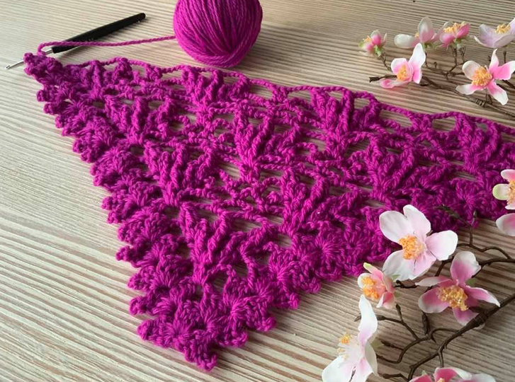 Dreieckstuchmuster "Frühlingstuch KROKUSSE"