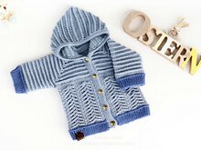 Baby- & Kinderjacke "Lars", PDF + Video Gr. 50-128 (Raglan, Reliefmuster)