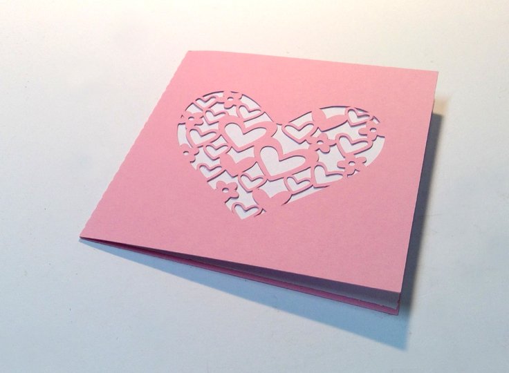 Karte Herz mit Herzen Plotterdatei SVG DXF