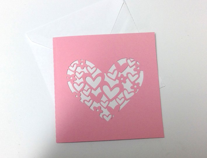 Karte Herz mit Herzen Plotterdatei SVG DXF