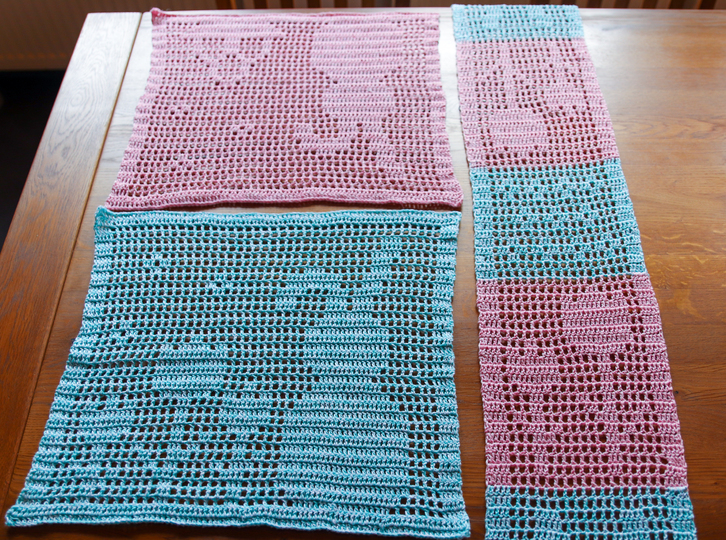 Set Osterfreuden Tischband + Tischsets Häkelanleitungen