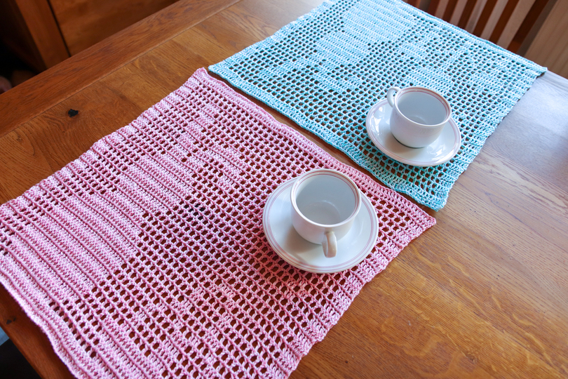 Set Osterfreuden Tischband + Tischsets Häkelanleitungen