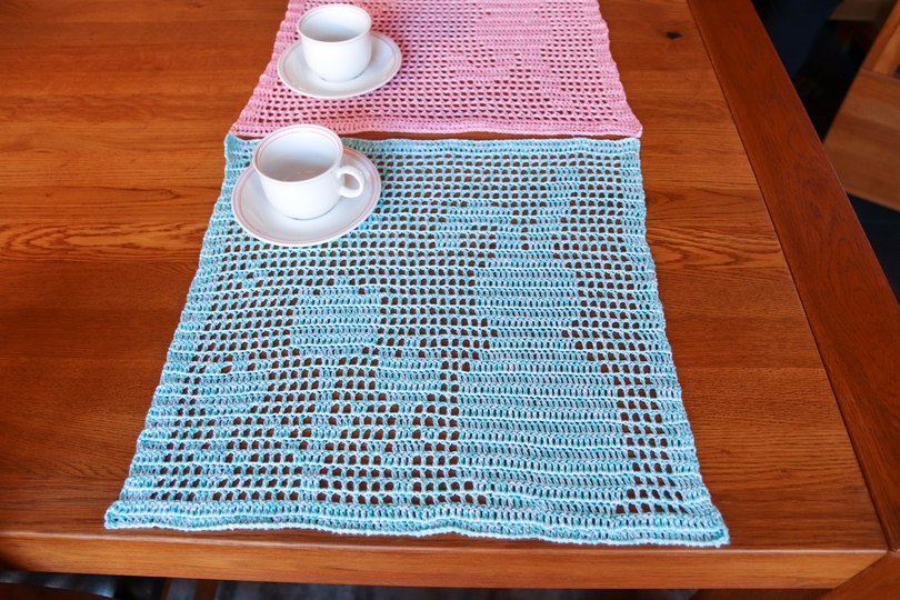 Set Osterfreuden Tischband + Tischsets Häkelanleitungen