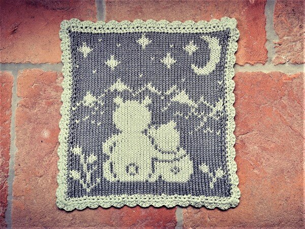 Double Knitting Pattern Washcloth "Bear Tobi"