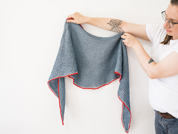 Häkelanleitung halbrundes Tuch tunesisch häkeln "Maine"