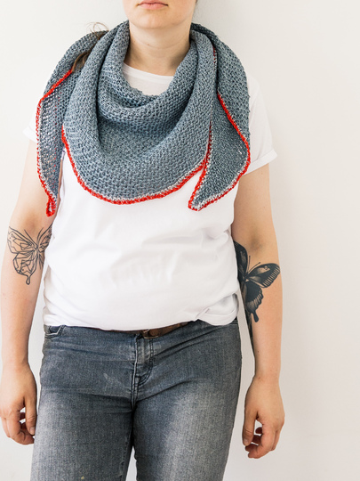 Häkelanleitung halbrundes Tuch tunesisch häkeln "Maine"