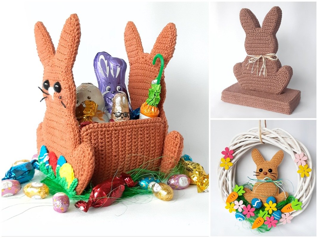 Bunny basket 3 in 1 - crochet pattern