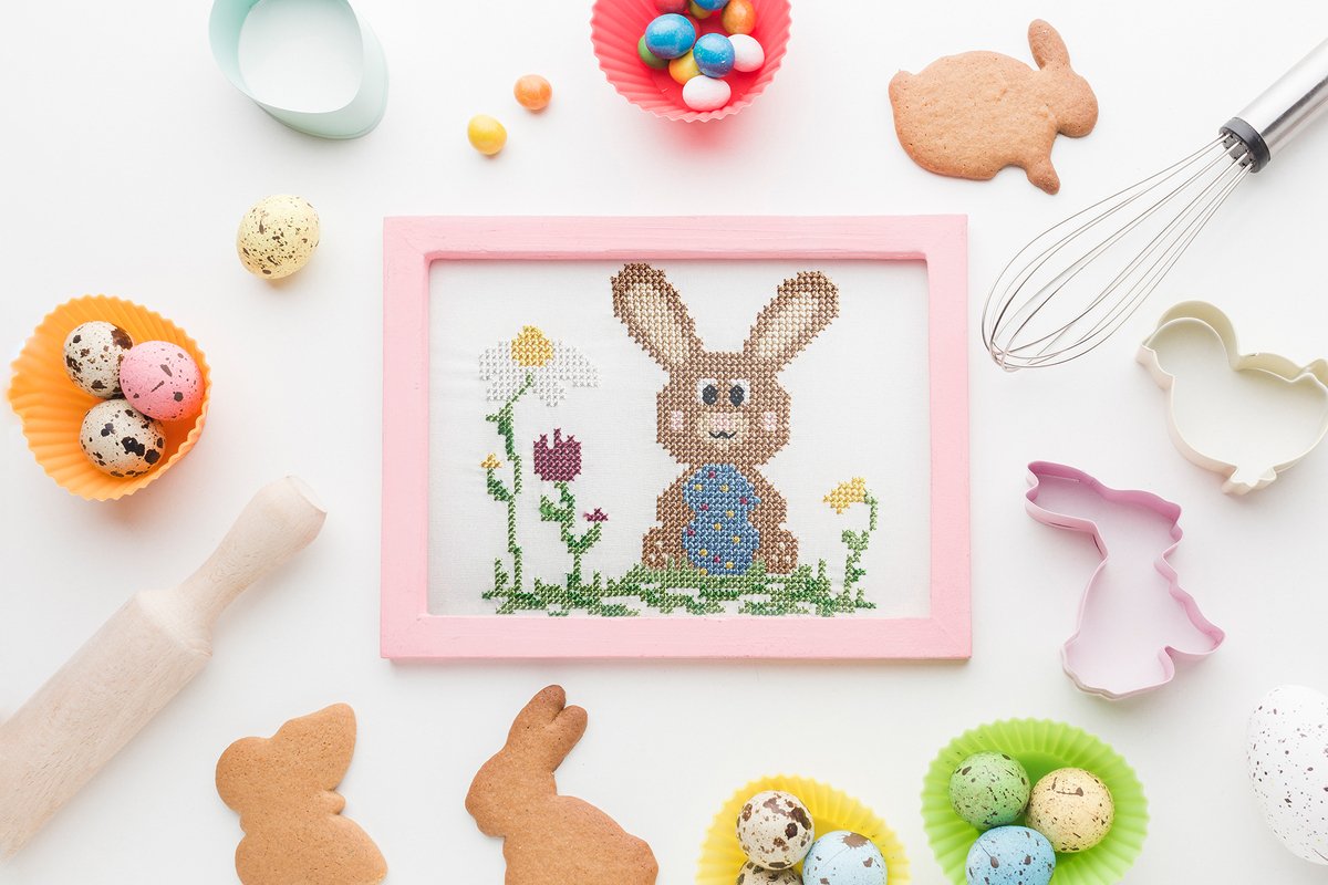 Zählvorlage Kreuzstich: Osterhasen Finn und Lotti - Bild 4