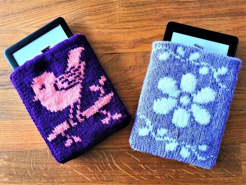 Strickanleitung Schutzhülle E-Reader - in Doubleface