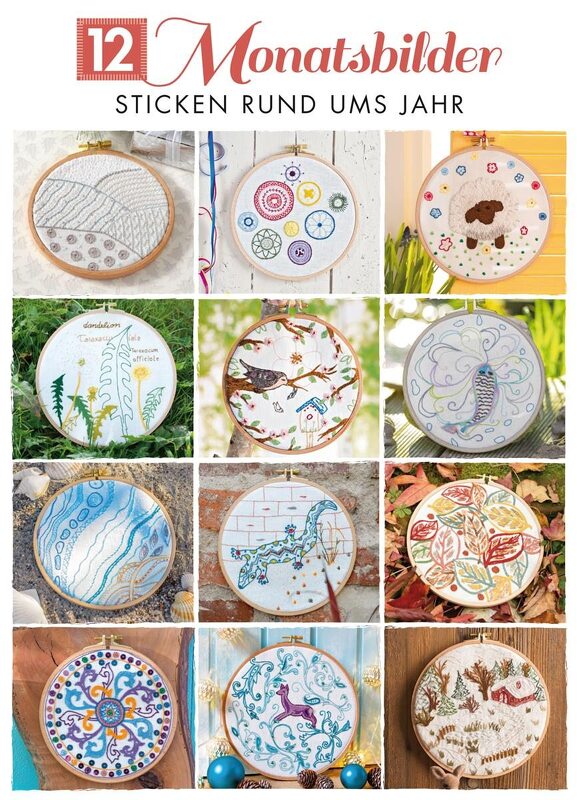 Stickanleitung: 12 MONATSBILDER - STICKEN RUND UMS JAHR