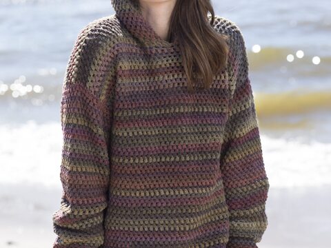 Häkelanleitung: Longpulli mit Kapuze