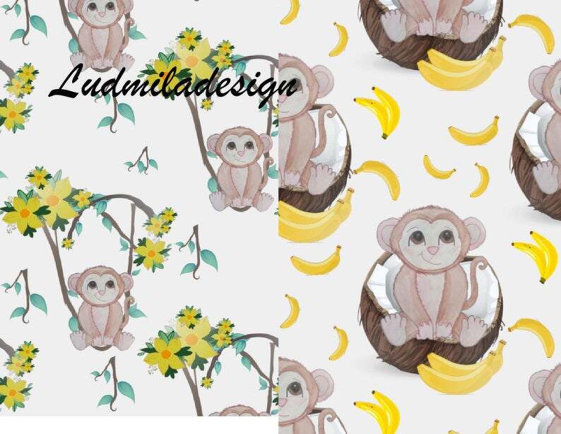 Seamless digital paper, Safari animals, Hand drawn - Image 3