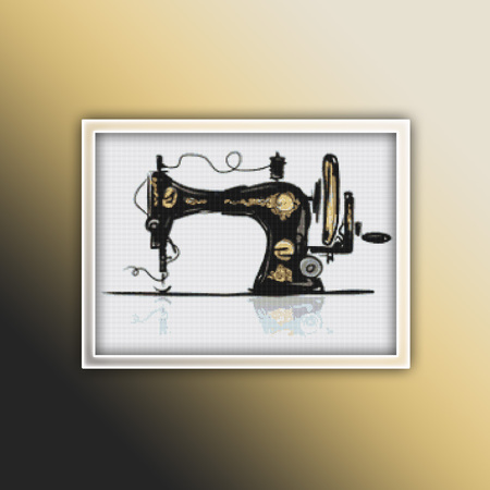 Vintage Sewing Machine Cross Stitch Pattern PDF